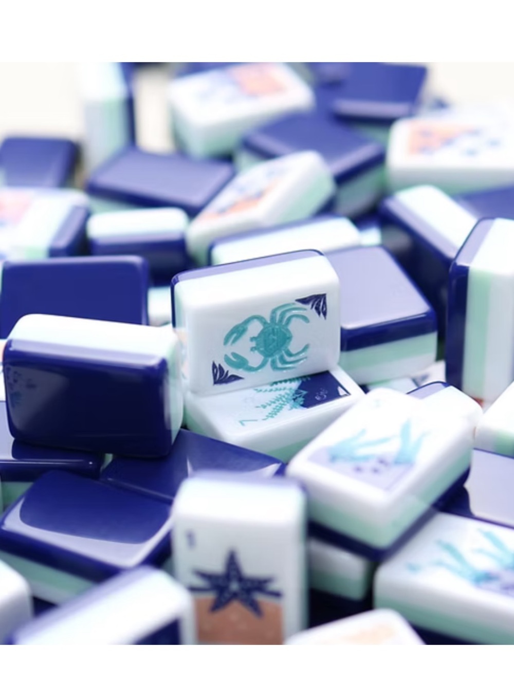 Mahjong Tiles Call For Mahjong Endless Ocean Blue Crab